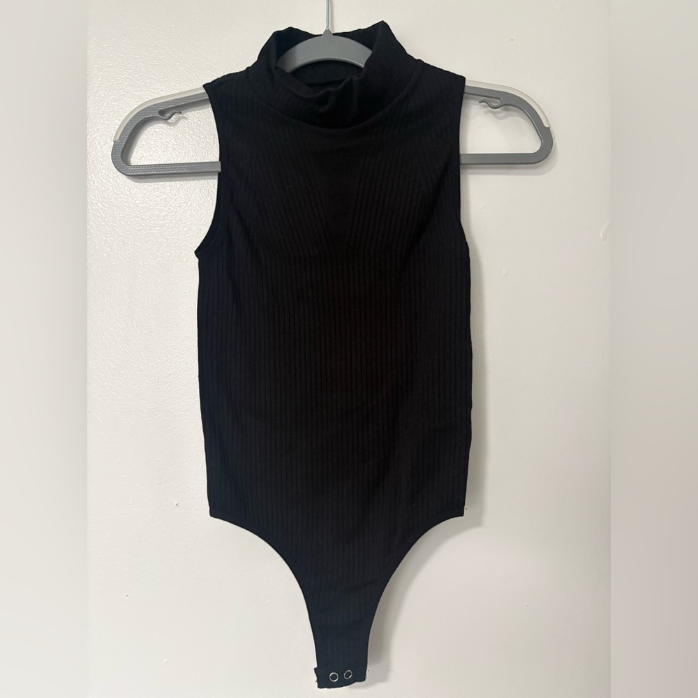 One Step Ahead Black Sleeveless Bodysuit